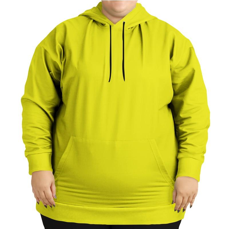 Neon Yellow Hoodie (C12M0Y100K0) - Woman Front PLUS