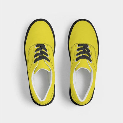 Neon Yellow Men's Canvas Sneakers (LY2-BR-ME) - Top