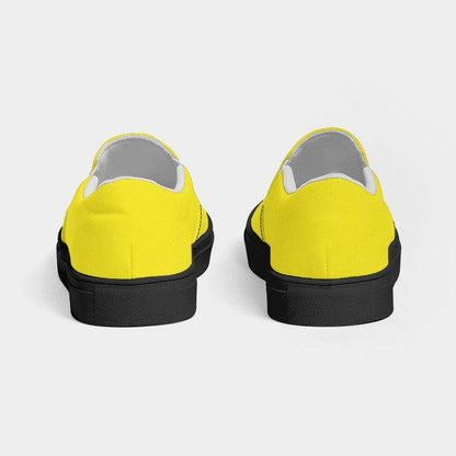 Neon Yellow Men's Slip-On Canvas Sneakers (LY2-BR-ME) - Back
