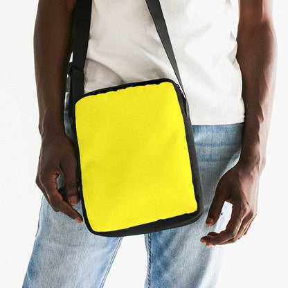 Neon Yellow Messenger Pouch (LY2-BR-ME) - Man Front CloseUp