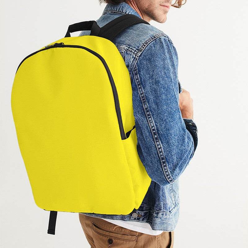 Neon Yellow Waterproof Backpack (LY2-BR-ME) - Man CloseUp