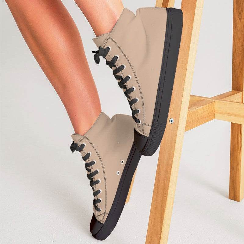Nude Women's High-Top Canvas Sneakers (O-FM-LG) - Woman CloseUp