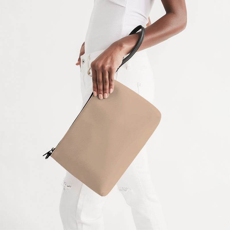 Nude Zip Pouch (O-FM-LG) - Side Holding