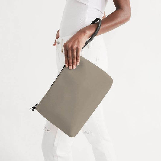 Oatmeal Zip Pouch (YO2-NE-ML) - Side Holding