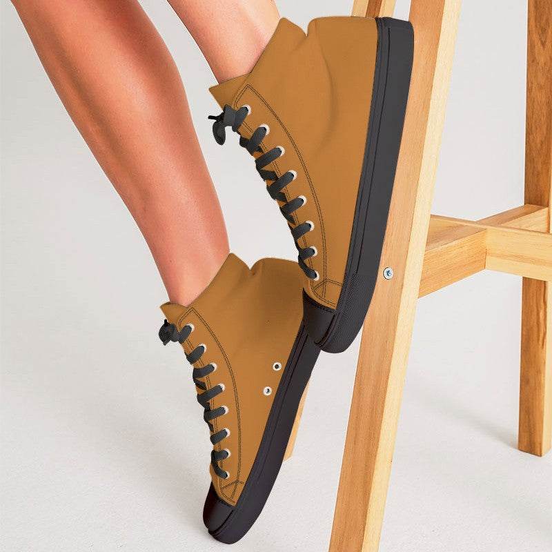 Ochre Women's High-Top Canvas Sneakers (O-CL-DE) - Woman CloseUp