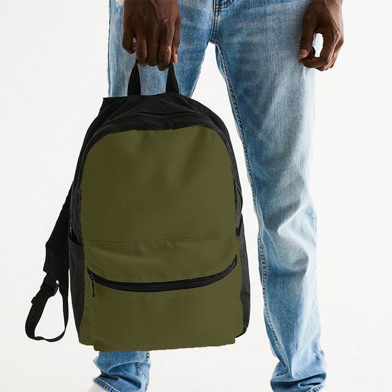 Olive Canvas Backpack (LY2-FM-DA) - Man Holding