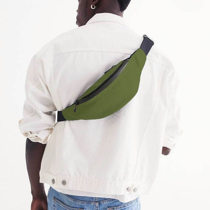 Olive Green Belt Bag (L-MU-DA) - Man Back
