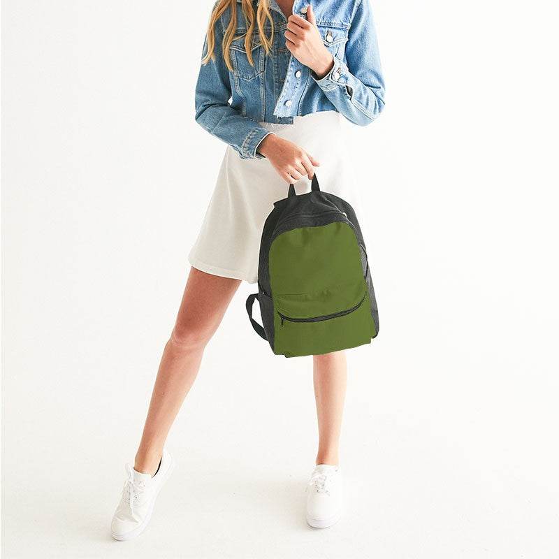 Olive Green Canvas Backpack (L-MU-DA) - Woman