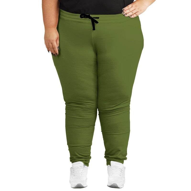 Olive Green Joggers PLUS (L-MU-DA) - Woman Front PLUS