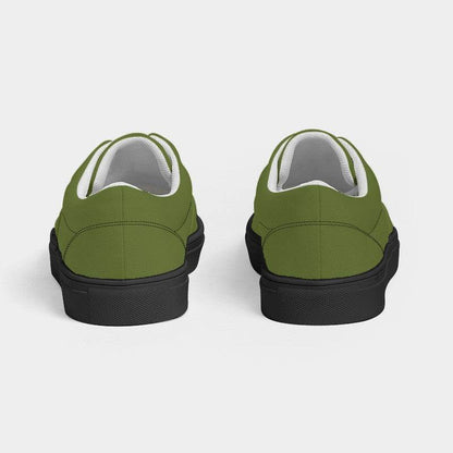 Olive Green Men's Canvas Sneakers (L-MU-DA) - Back