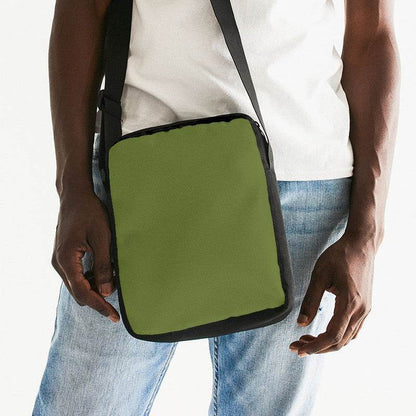 Olive Green Messenger Pouch (L-MU-DA) - Man Front CloseUp