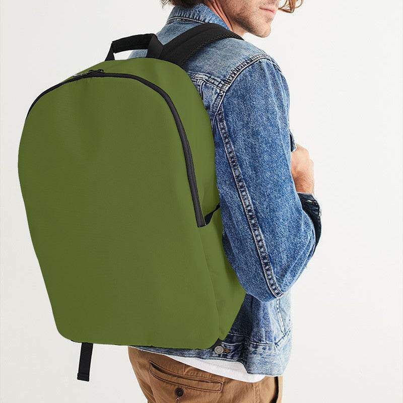 Olive Green Waterproof Backpack (L-MU-DA) - Man CloseUp