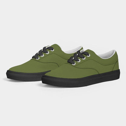 Olive Green Women's Canvas Sneakers (L-MU-DA) - Side 3