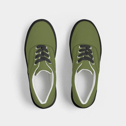 Olive Green Women's Canvas Sneakers (L-MU-DA) - Top