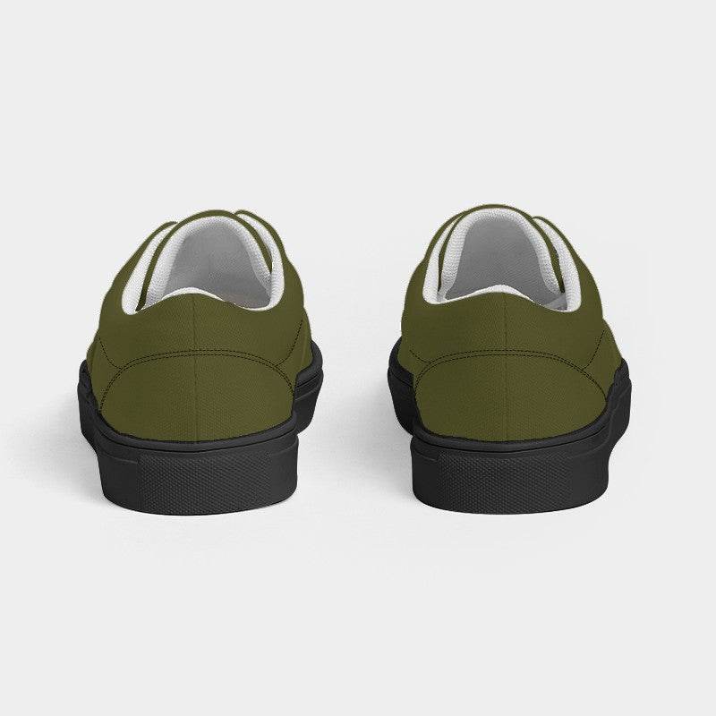 Olive Men's Canvas Sneakers (LY2-FM-DA) - Back