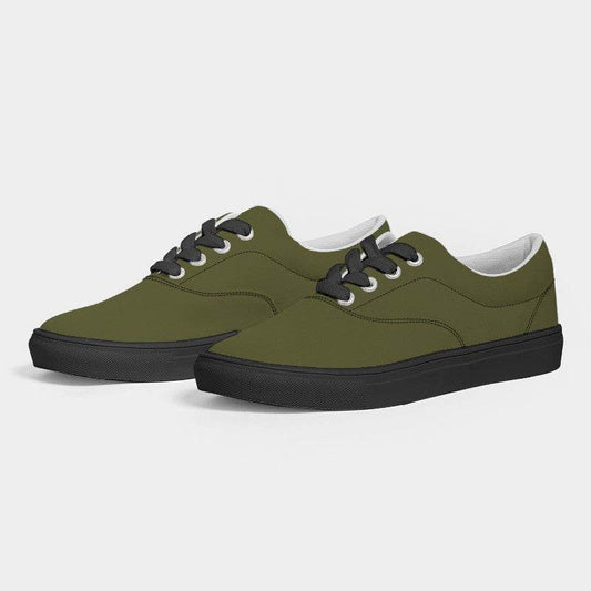 Olive Men's Canvas Sneakers (LY2-FM-DA) - Side 3