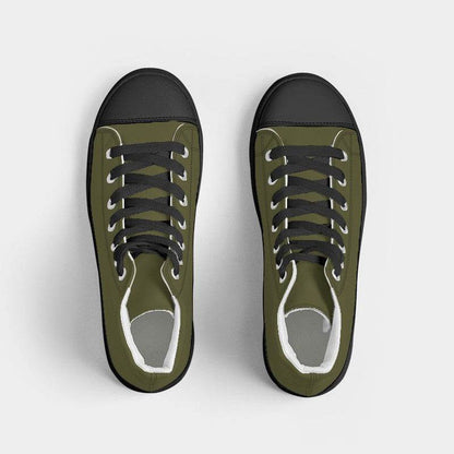 Olive Men's High-Top Canvas Sneakers (LY2-FM-DA) - Top