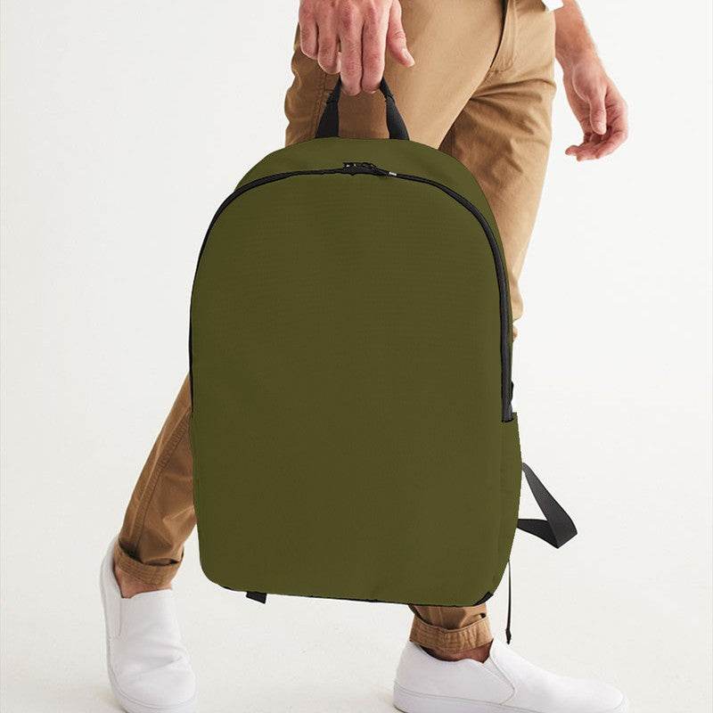 Olive Waterproof Backpack (LY2-FM-DA) - Man Holding CloseUp