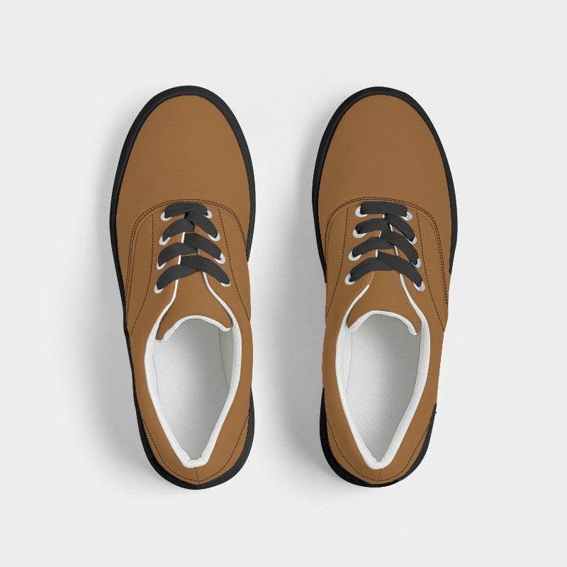 Orange-Brown Men's Canvas Sneakers (O-ME-DE) - Top