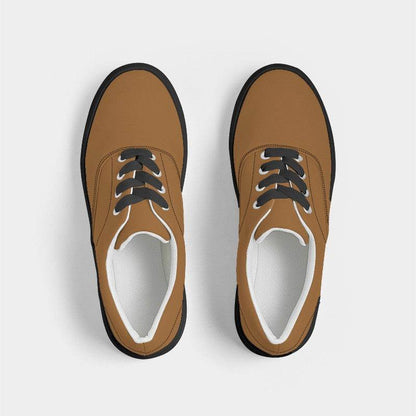 Orange-Brown Men's Canvas Sneakers (O-ME-DE) - Top
