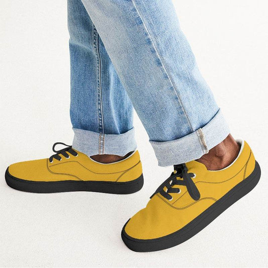Orange-Yellow Men's Canvas Sneakers (YO1-BR-ME) - Man CloseUp