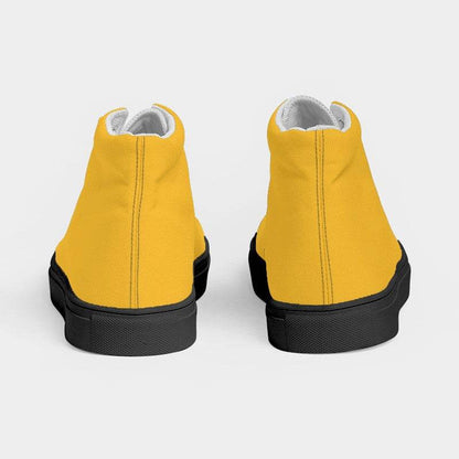 Orange-Yellow Women's High-Top Canvas Sneakers (YO1-BR-ME) - Back