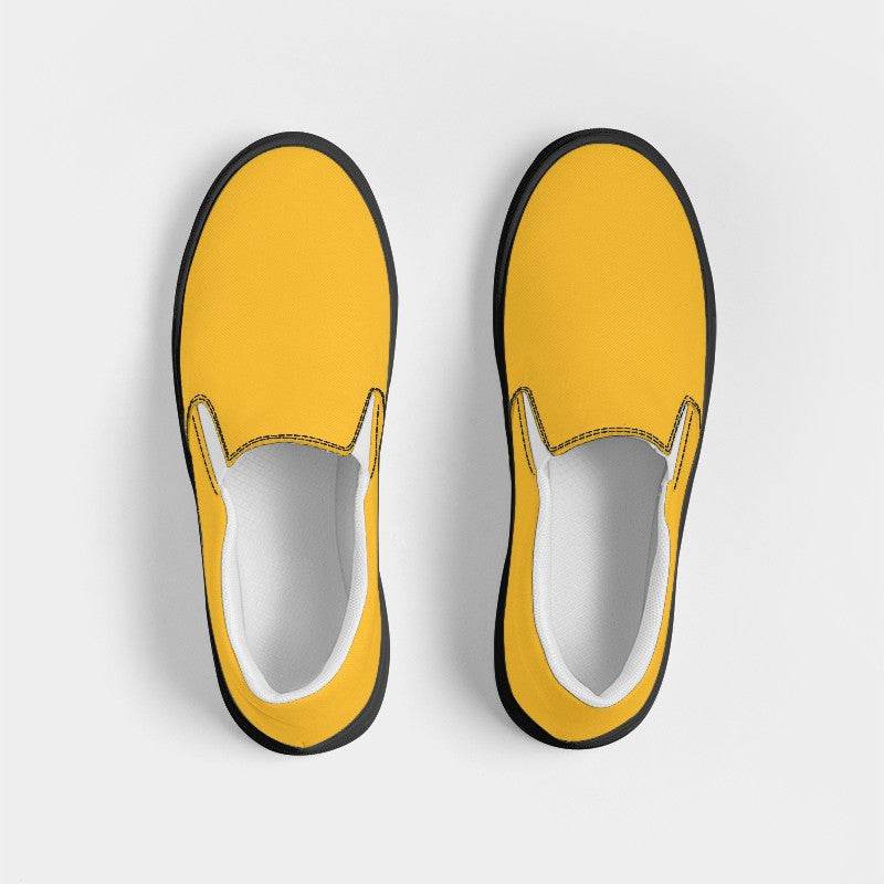 Orange-Yellow Women's Slip-On Canvas Sneakers (YO1-BR-ME) - Top