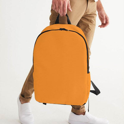 Orange Waterproof Backpack (O-BR-ME) - Man Holding CloseUp