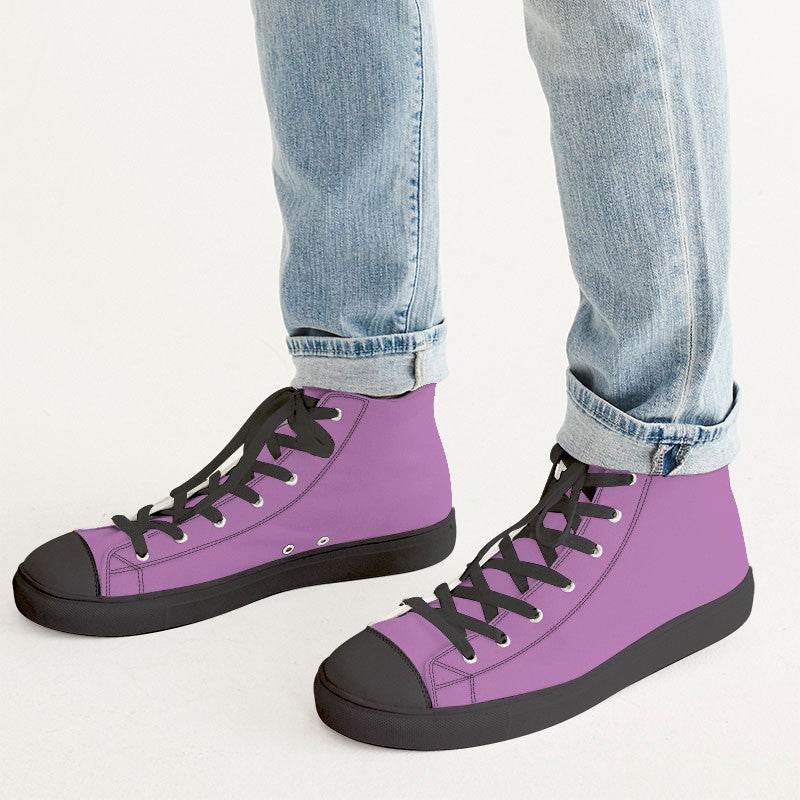 Orchid Men's High-Top Canvas Sneakers (M-ME-LI) - Man CloseUp