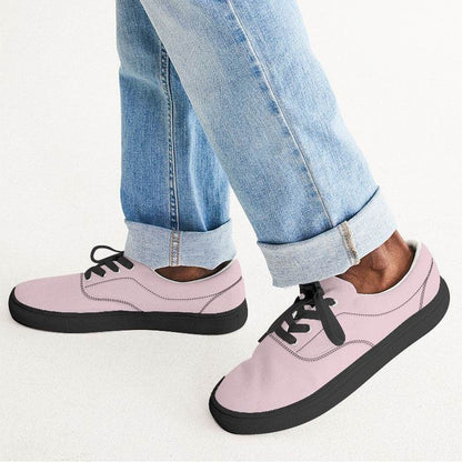 Pale Pink Men's Canvas Sneakers (PI-NE-LI) - Man CloseUp