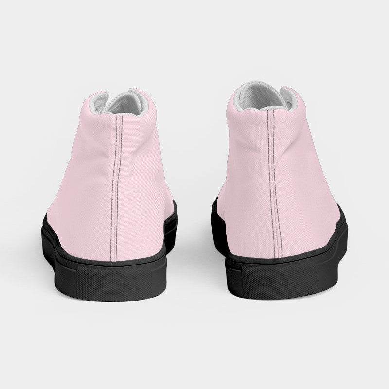 Pale Pink Women's High-Top Canvas Sneakers (PI-NE-LI) - Back