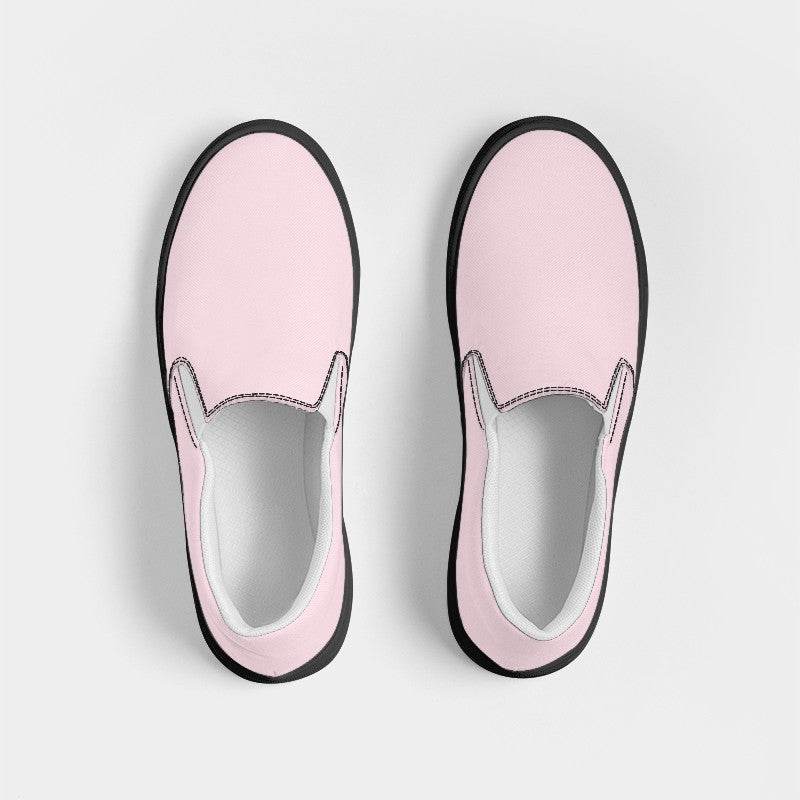 Pale Pink Women's Slip-On Canvas Sneakers (PI-NE-LI) - Top