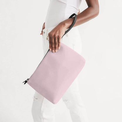Pale Pink Zip Pouch (PI-NE-LI) - Side Holding
