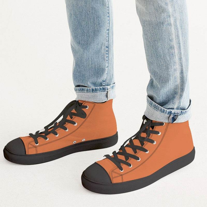Papaya Men's High-Top Canvas Sneakers (OR2-CL-ME) - Man CloseUp