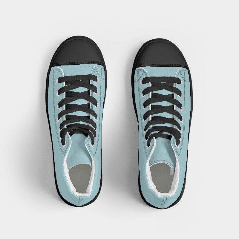 Pastel Blue Men's High-Top Canvas Sneakers (C-MU-LI) - Top