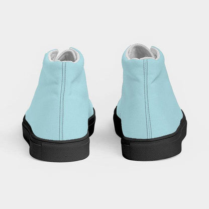 Pastel Blue Women's High-Top Canvas Sneakers (C-MU-LI) - Back