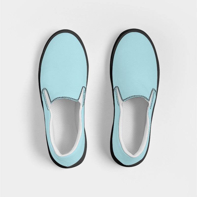 Pastel Blue Women's Slip-On Canvas Sneakers (C-MU-LI) - Top