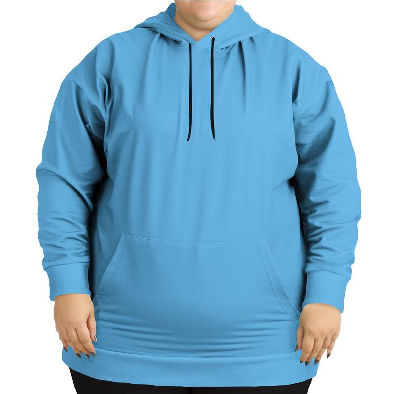 Pastel Cyan Hoodie (C60M15Y0K0) - Woman Front PLUS