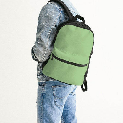 Pastel Green Canvas Backpack (GL2-ME-LI) - Man Back CloseUp