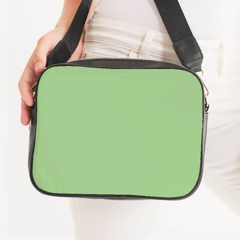 Pastel Green Crossbody Bag (GL2-ME-LI) - Woman Front CloseUp