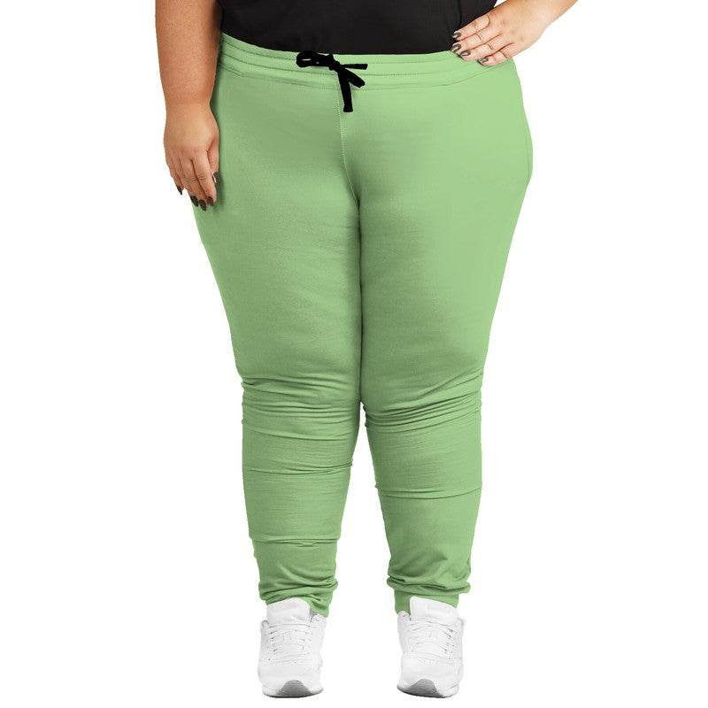 Pastel Green Joggers PLUS (GL2-ME-LI) - Woman Front PLUS