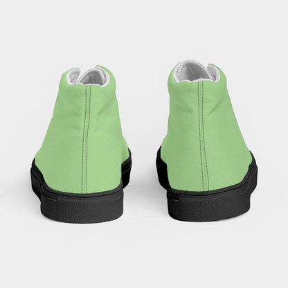 Pastel Green Men's High-Top Canvas Sneakers (GL2-ME-LI) - Back