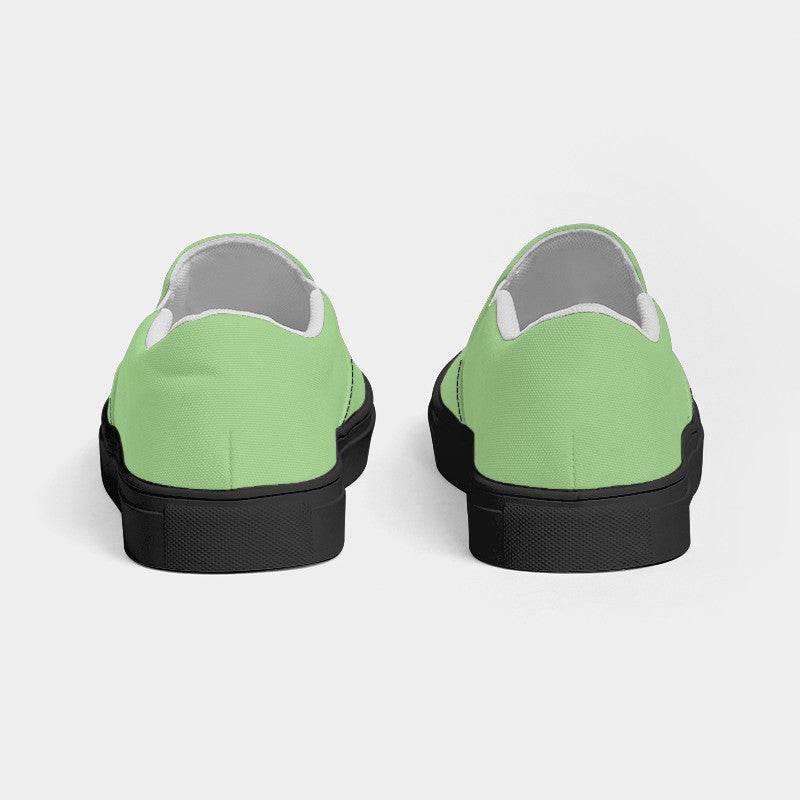 Pastel Green Men's Slip-On Canvas Sneakers (GL2-ME-LI) - Back