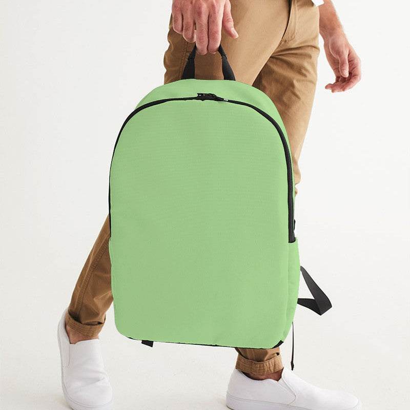 Pastel Green Waterproof Backpack (GL2-ME-LI) - Man Holding CloseUp