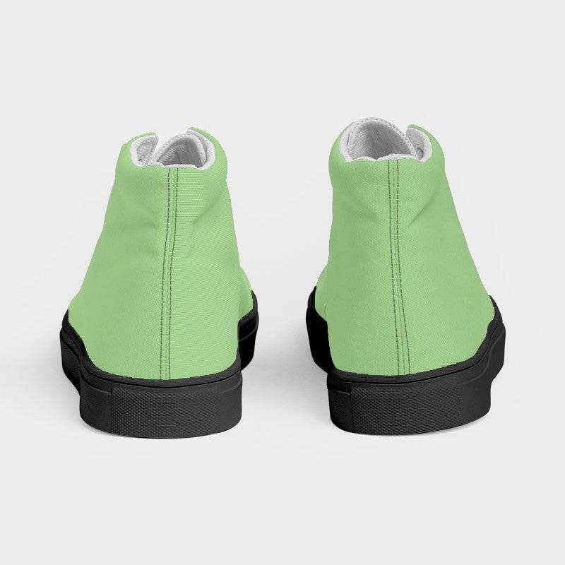 Pastel Green Women's High-Top Canvas Sneakers (GL2-ME-LI) - Back