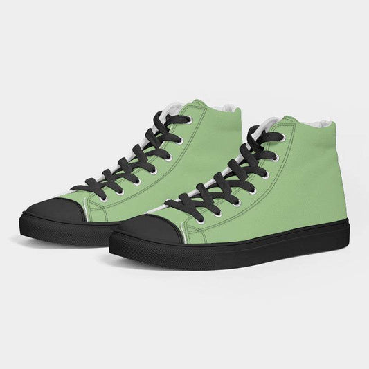 Pastel Green Women's High-Top Canvas Sneakers (GL2-ME-LI) - Side 3