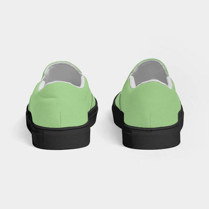 Pastel Green Women's Slip-On Canvas Sneakers (GL2-ME-LI) - Back