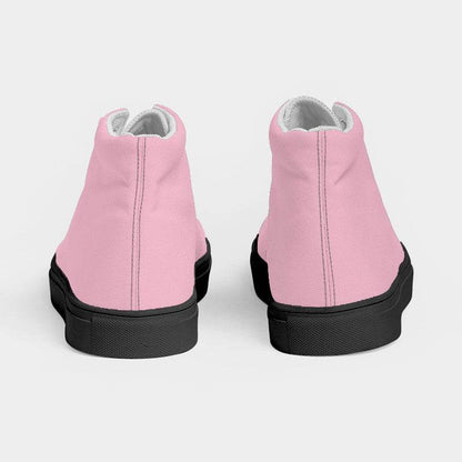 Pastel Pink Men's High-Top Canvas Sneakers (PI-FM-LI) - Back