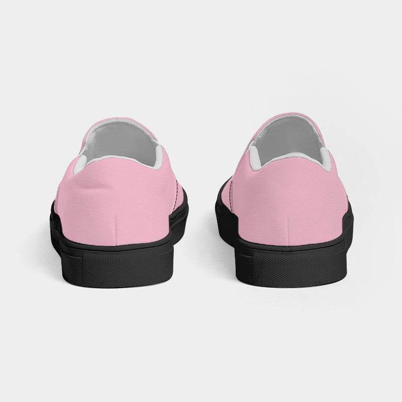 Pastel Pink Men's Slip-On Canvas Sneakers (PI-FM-LI) - Back