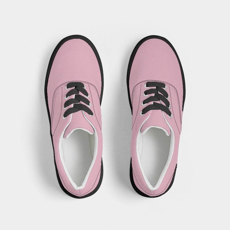Pastel Pink Women's Canvas Sneakers (PI-FM-LI) - Top